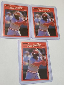 3x-1989 Leaf Baseball Card #469 Ken Griffey, Sr. - Error Card - No Dot After INC FRESH NM-MT