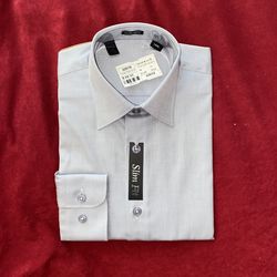Youth 14R slim fit button up Gray dress up shirt nice upscale high end
