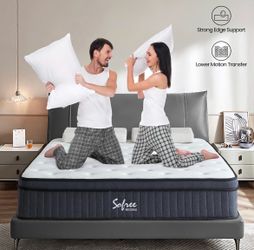 SOFREE BEDDING FULL SIZE MATTRESS, 10 INCH MEMORY FOAM HYBRID MATTRESS, FULL MATTRESS IN A BOX FOR MOTION ISOLATION, STRONG EDGE SUPPORT, MEDIUM FIRM
