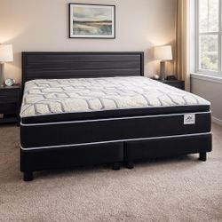 King Size Pillow Top Mattress – 14” Thick | ✨ Brand New from Factory | Excellent Comfort | Also in Twin, Full & Queen | 🚚 Same-Day Delivery