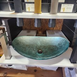 Glass Vessel Sink For Bathroom 