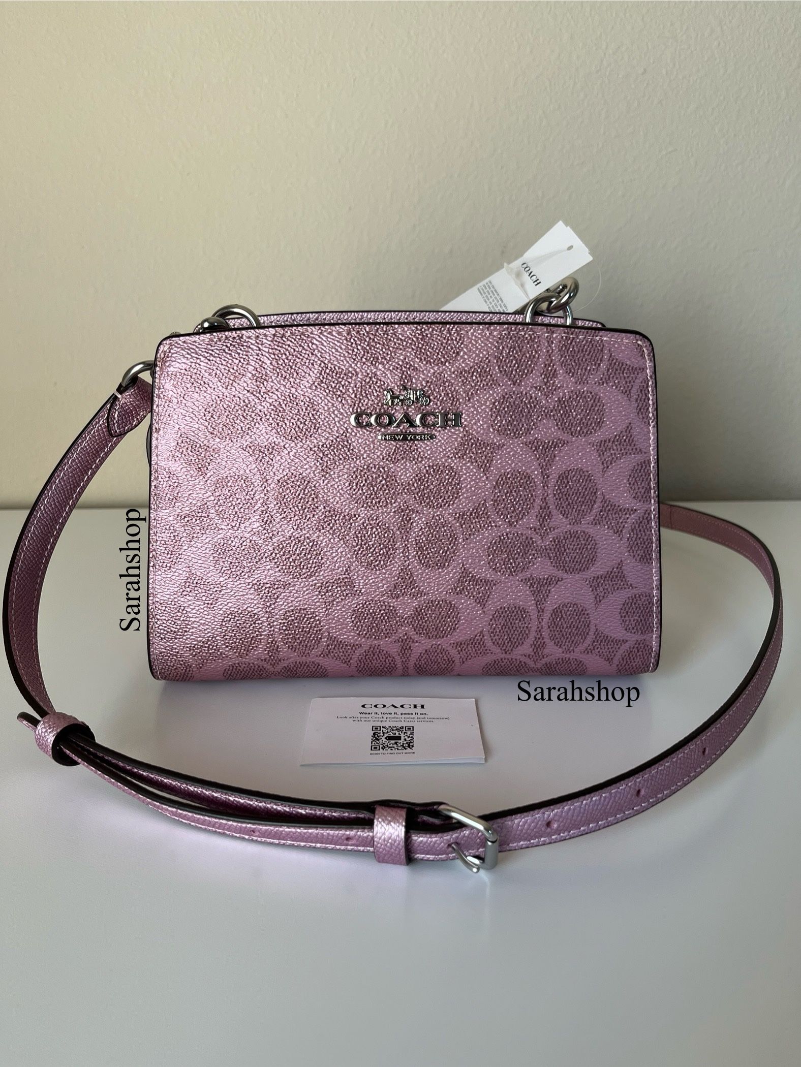 Coach Gia Crossbody In Metallic Signature Canvas