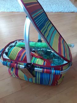 Insulated Picnic Basket With Dishes BRAND NEW