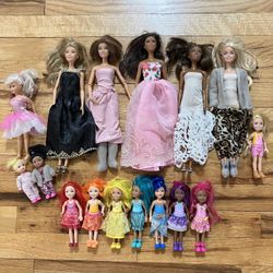 Barbie lot Including Full Set of Dreamtopia Rainbow Cove Girls 