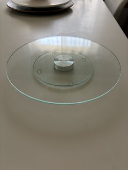 Decorative Glass Lazy Susan Plate