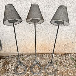 (3) Metal Candle Holders - 44” Tall