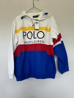 Polo Ralph Lauren Men 1/2 Zip Color-Block Hooded Windbreaker Pullover  NWT $248