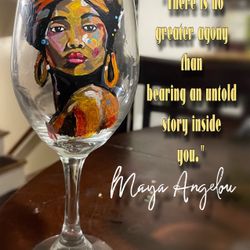 Hand painted wine glass