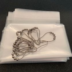 Clear Shower Curtain And Rings Set