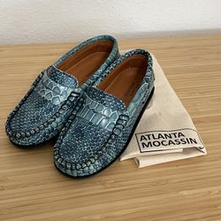 Penny Leather Moccasins, Snake Blue, 3 Years Old, Size 9 (ATLANTA MOCASSIN) [GG]