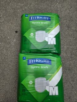 Medline FitRight OptiFit adult briefs in size Medium.