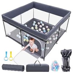 New In Box Baby Playpen: Foldable Playpen for Babies and Toddlers Large Play Pen Portable Playpen Fence Indoor Outdoor Kids Safety Area Travel Play Ya