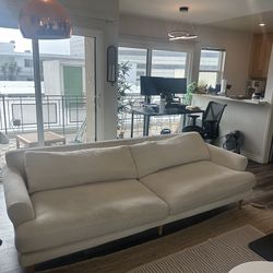 west elm mid-century modern white couch
