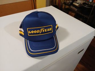 Men's Vintage Goodyear Racing F1 Podium Trucker Hat Style Super Rare Blue Yellow White Brand New 