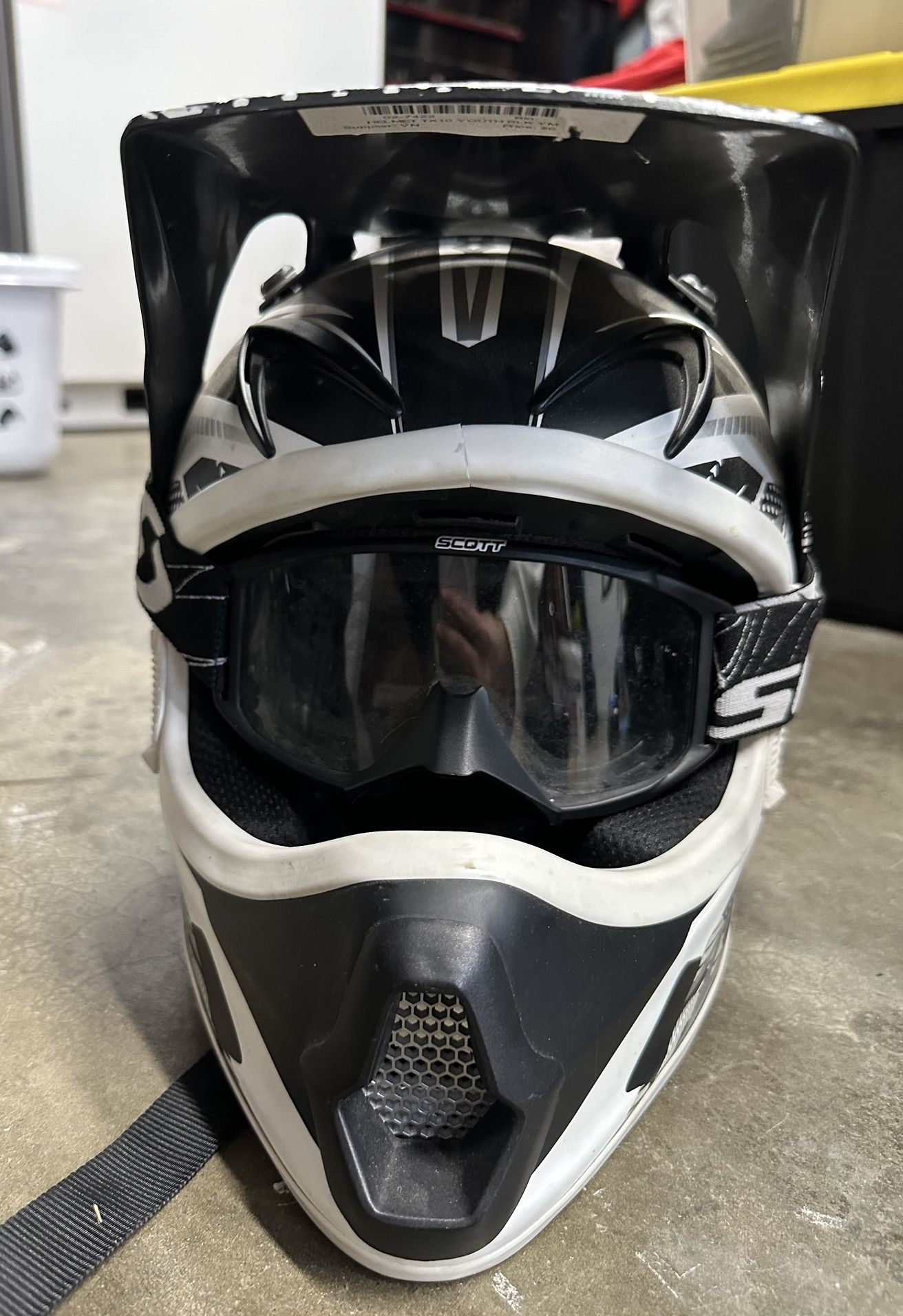 Youth Dirtbike Helmet, Goggles, And Boots