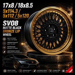 🔥 17X8 / 18X8.5 SV08 Matte Black Bronze Lip Wheels 🔥