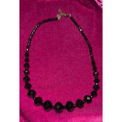 Black Faceted Beaded Necklace