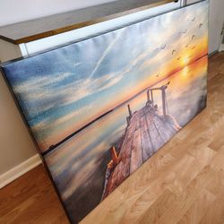 Sunset dock art wall 