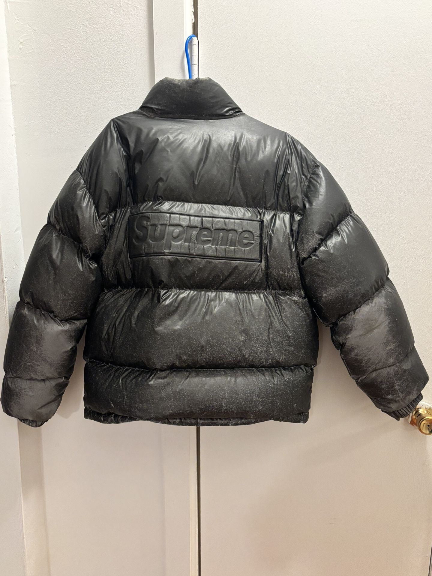 supreme reflective speckled down jacket