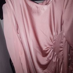 Ankle Length Formal Baby Pink Dress