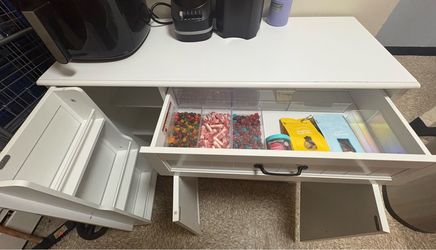 White Storage Cabinet with Drawers