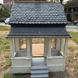 Antique Hand Built Wood Doll House