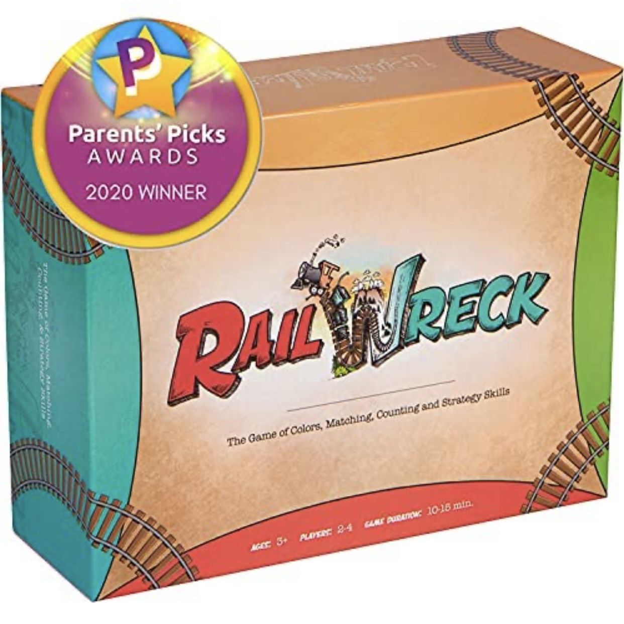 Rail Wreck Kids Train-Themed Toddler Preschool Educational Board Game (Ages 4-8)Award-Winning Game
