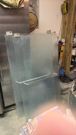 Shower glass with frame
