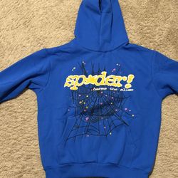 Sp5der Men's Hoodie ‘Marina Blue’ Size M Brand New