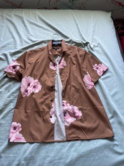 Fashion Nova mens brown beach shirt