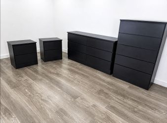 Dresser,  Chest And 2 Nightstands  - Cómoda,  Gavetero Y 2  Mesitas de noche