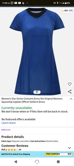 Woman's Star Trek Dress Uniform Blue Color Brand New Costume Ladies Girls