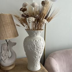 Vintage Porcelain Vase & Matching Candlesticks - MOVING MUST GO!