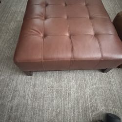 Large Leather Ottoman 