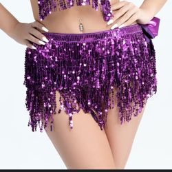 One Size Belly Dancer Purple Sequin
