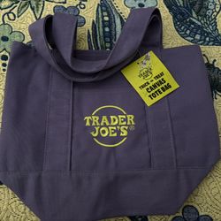 Purple Halloween Trader Joes Tote Bag