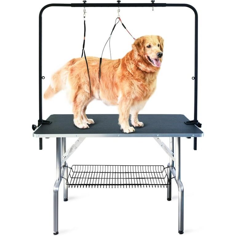 Professional Grooming Table with Overhead Arms/Baskets/Clamps, 46 * 23 inch