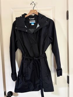 Columbia Omni-Shield Black Rain Trench Coat