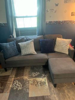 Small Gray sofa  lounge Coach L shape.