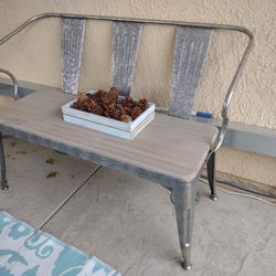 Beautiful Bench And Set Of Black Metal Bench And Chairs 