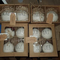 RAE DUNN CHRISTMAS ORNAMENTS