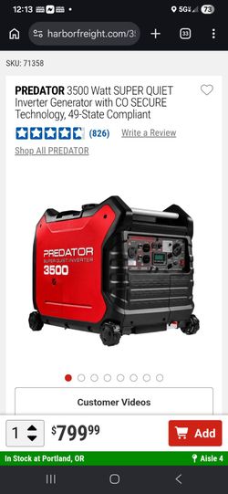 Predator 3500 super quiet inverter