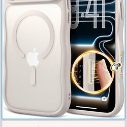 New in box! iPhone 17 Pro Max Case for Women Girls,【Compatible with MagSafe】,【Camera Control】,【Full Camera Protection】, Cute Wave Magnetic Phone Case 