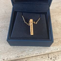 Religious 14K GOLD 4 Sided Charm Necklace 2.7g