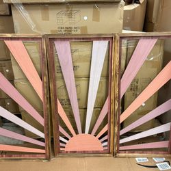 Boho Sun Wall Art Frame 3 - 32 x 15