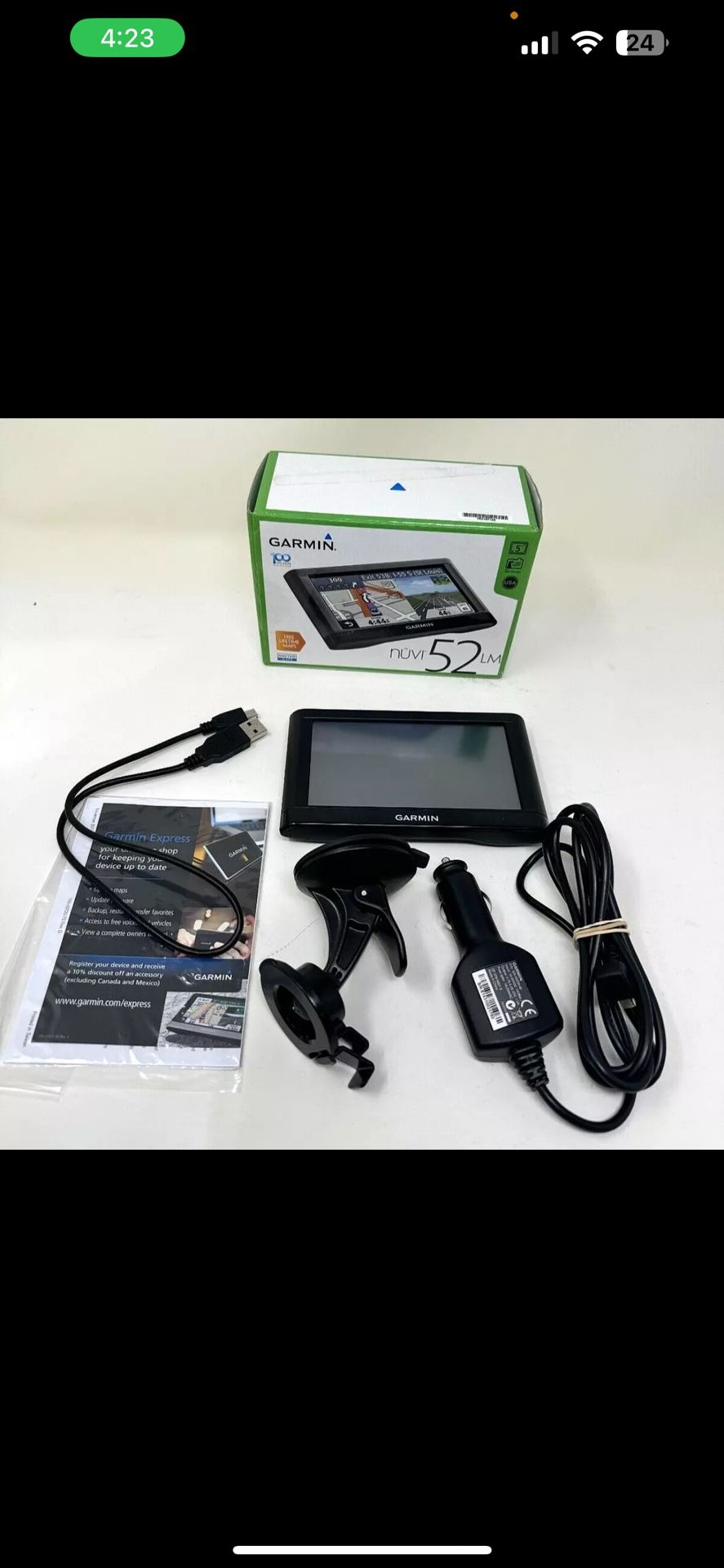 Garmin Nuvi 52LM GPS 5” Screen Lifetime Maps w/ Car Charger Bundle TESTED