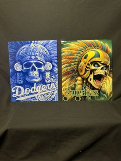 Los Angeles Dodgers/ Los  Angeles Rams  Printed On Metal