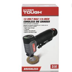 Hyper Tough 12V Max Brushless 1/4-inch Cordless Die Grinder with 1.5AH Lithium-Ion Battery and Charger