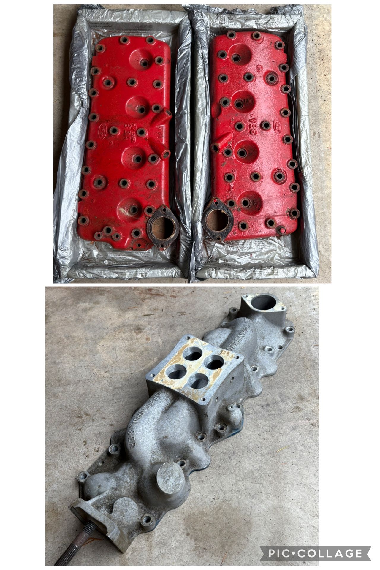 Ford Flathead V8 1949 Stock Cylinder Heads and Offenhauser Intake Manifold