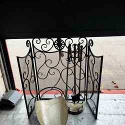 Fireplace Screen And Tools